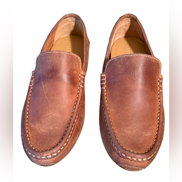 Cole Haan NWT Men's Sz 7M Dark Camel Distressed Leather Slip-On